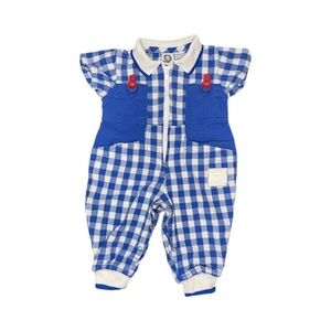 Vintage RHM Dockwear Infant Romper 6–9M – Blue Gingham Check 100% Cotton